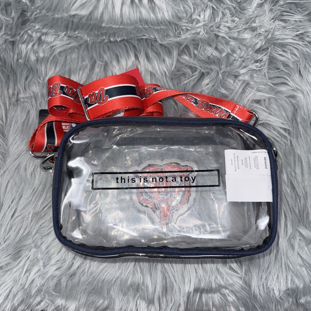 NFL Chicago Bears Embroidered Clear Stadium Crossbody Bag FOCO - DA Bears - Picture 3 of 3